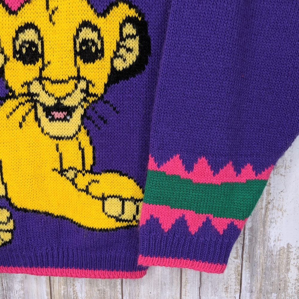 Vtg Simba Lion King Sweater Youth Small 7/8 RARE - Picture 4 of 6